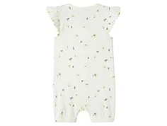 Hvid sommerheldragt med print af blå og gule blomster fra Name It 13241191 cloud dancer bagfra